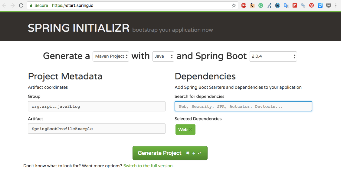 Spring boot profiles example - Java2Blog
