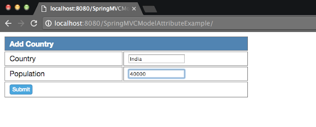 Spring MVC model attribute example