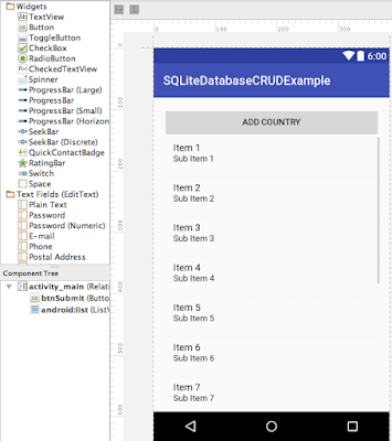android sqlite database example android sqlite database example