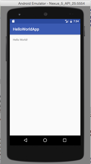Android Hello World Screen