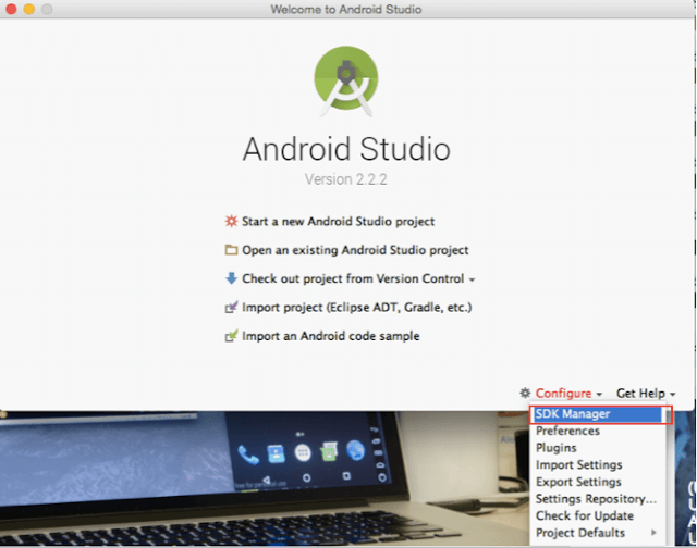 Start Android Studio Screen