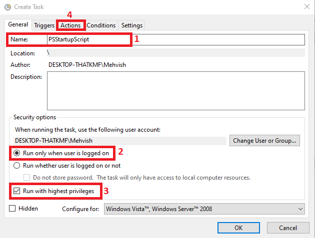 run powershell script at startup - name task run powershell script at startup - name task