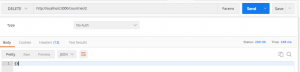 JSON server delete request
