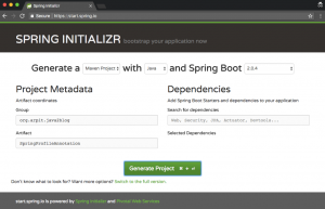 Spring profile Initializr