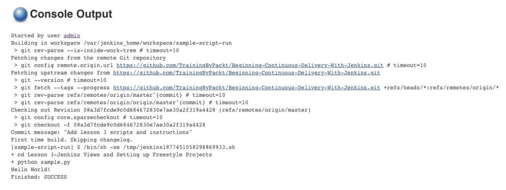 Jenkins Console Output