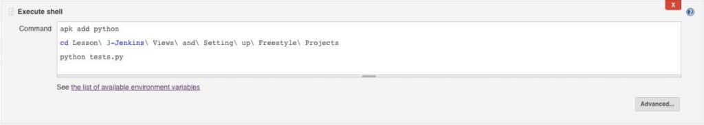 Jenkins Execute Add Commands