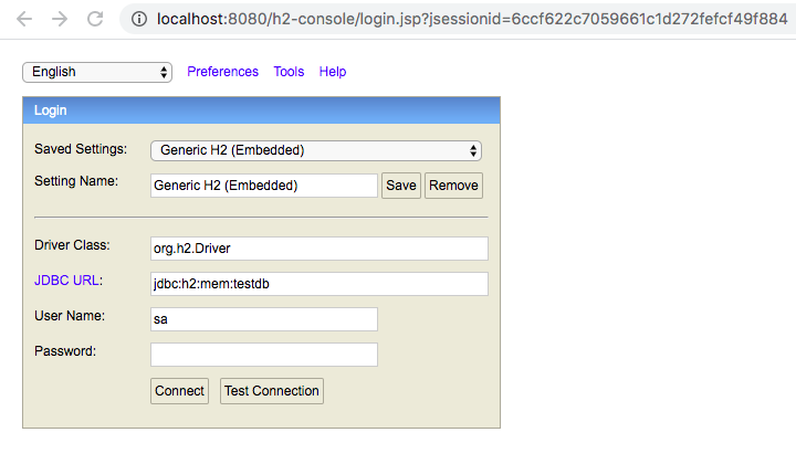 SpringBootH2DatabaseURL