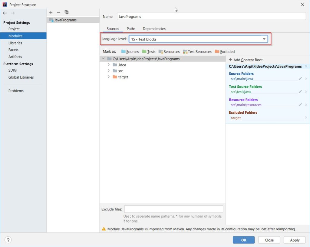 Change module SDK