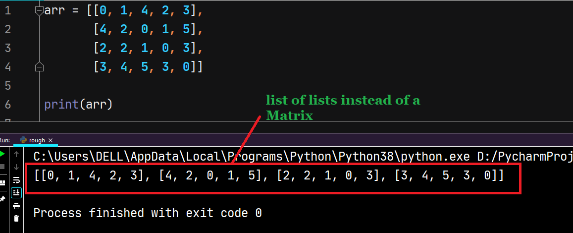 matrix assignment in python