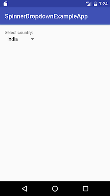 Android Spinner dropdown example