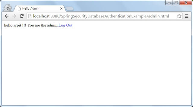 Spring security admin login