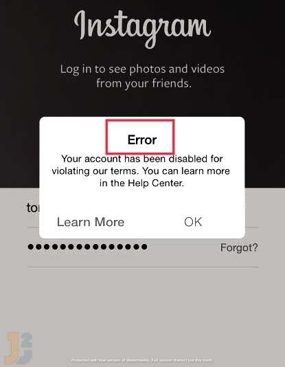 user not found Instagram