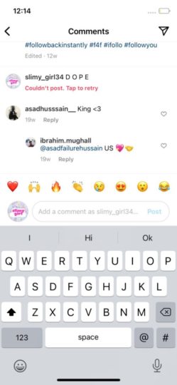 reasons why Instagram can't post comment