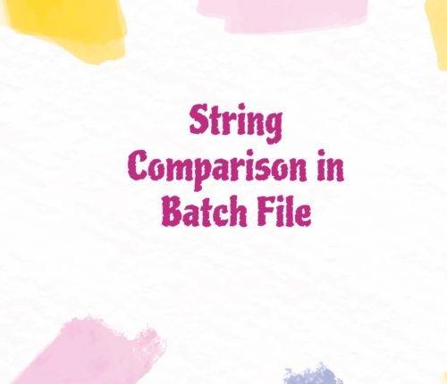 String Comparison in Batch File