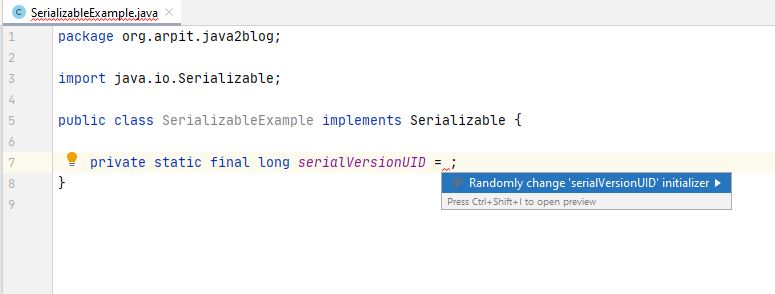 Generate serialVersionUID using variable