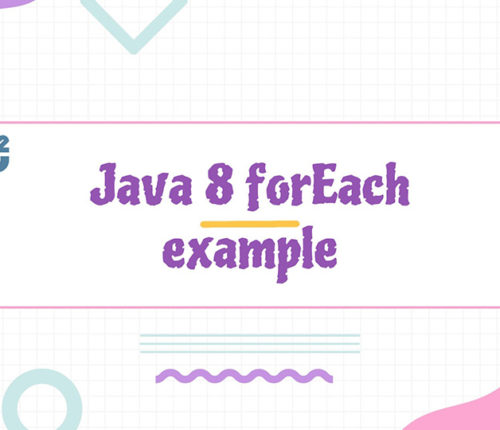 Java 8 forEach example