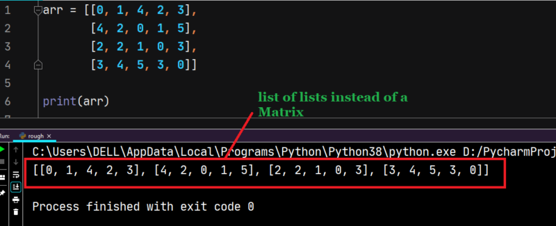 Massage Forekomme øre How to Print a Matrix in Python [3 Ways] - Java2Blog