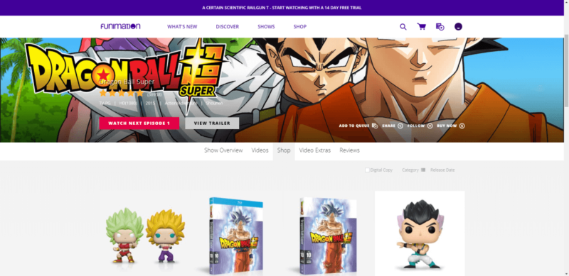 Funimation - Kisscartoon alternatives