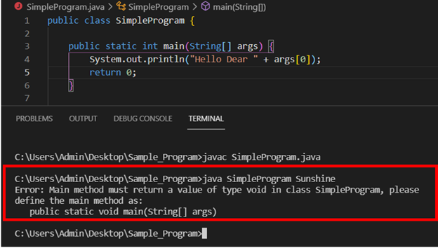 Java main method output 3