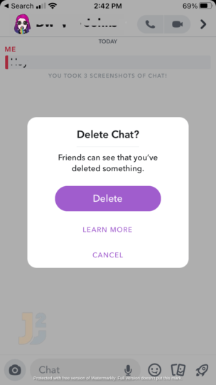 How to delete snapcaht messages the other person saved