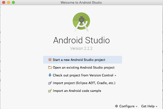 Start Android Studio Screen