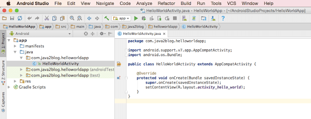 Created Android Hello world