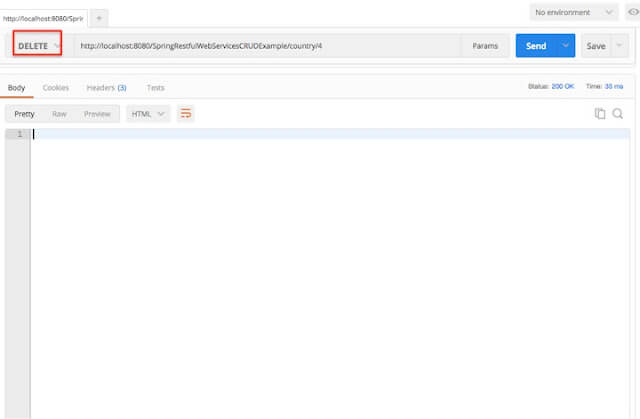 Delete operation in Spring Rest CRUD