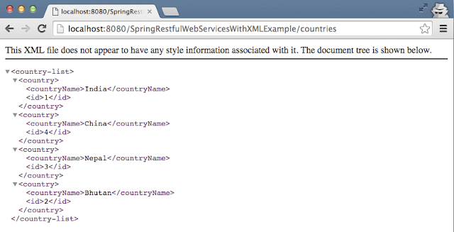Spring Rest XML list example