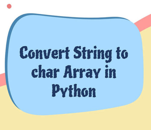 String to char Array in Python