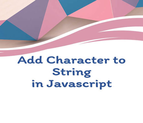 Add character to String in Javascript
