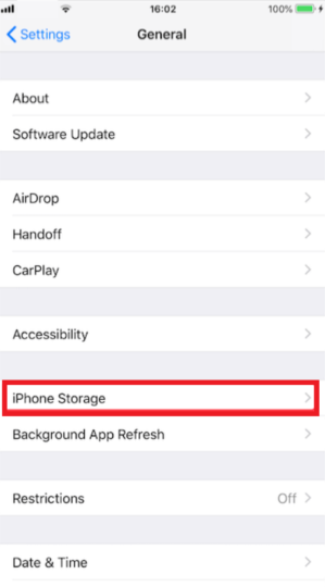 general settings on iPhone