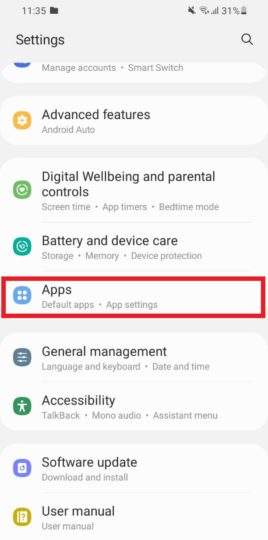 Android App Settings