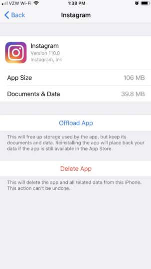 Offload Instagram App