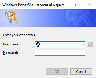 run powershell as another user - enter username and password